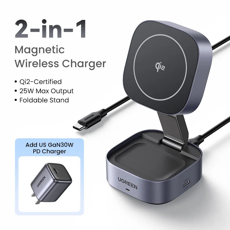 Magnetic Wireless 2-in-1 Charging Stand