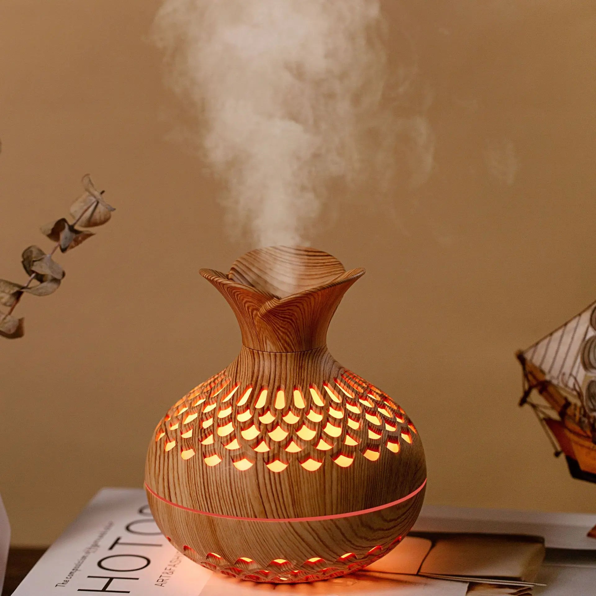 Wood Grain Mini Vase Humidifier