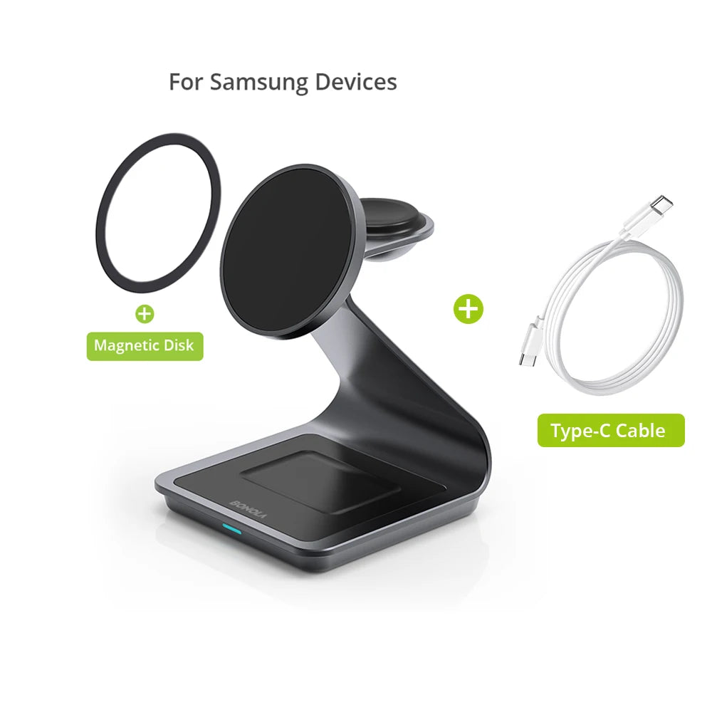 Magnetic 3 in 1 Wireless Charger Station