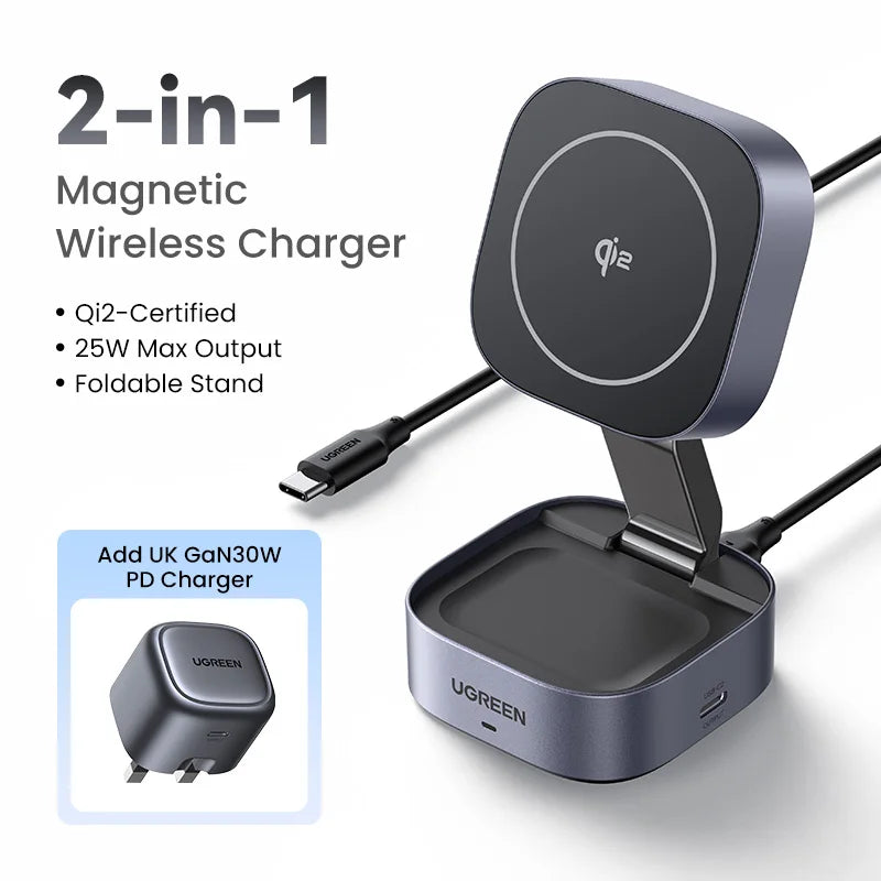 Magnetic Wireless 2-in-1 Charging Stand
