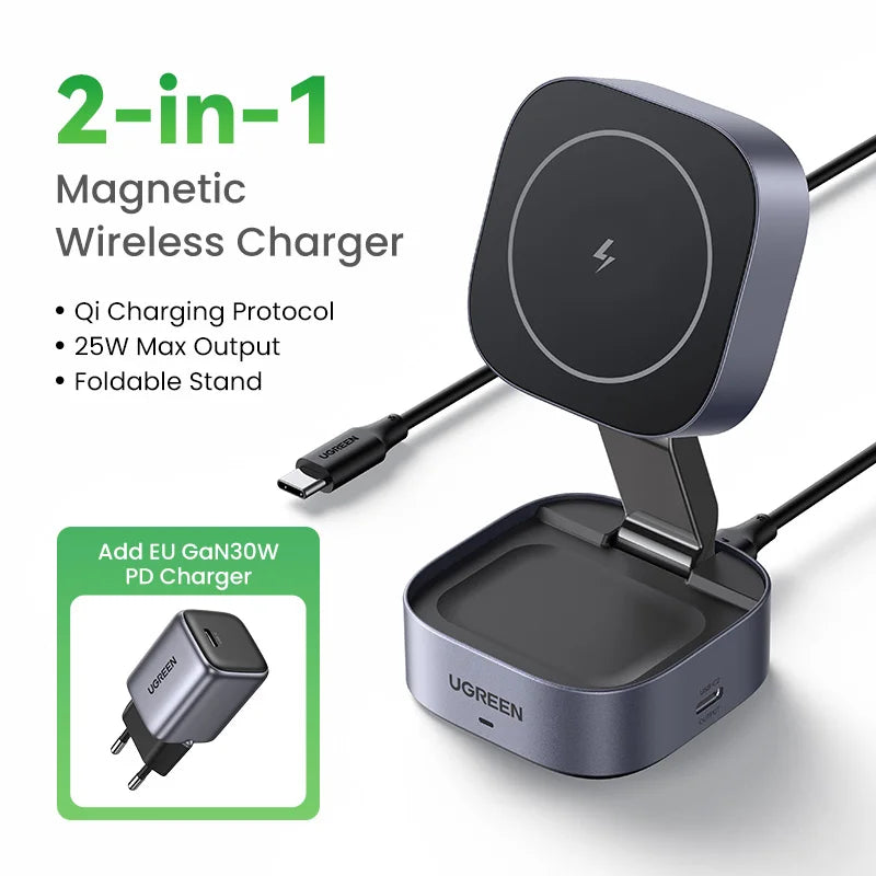 Magnetic Wireless 2-in-1 Charging Stand