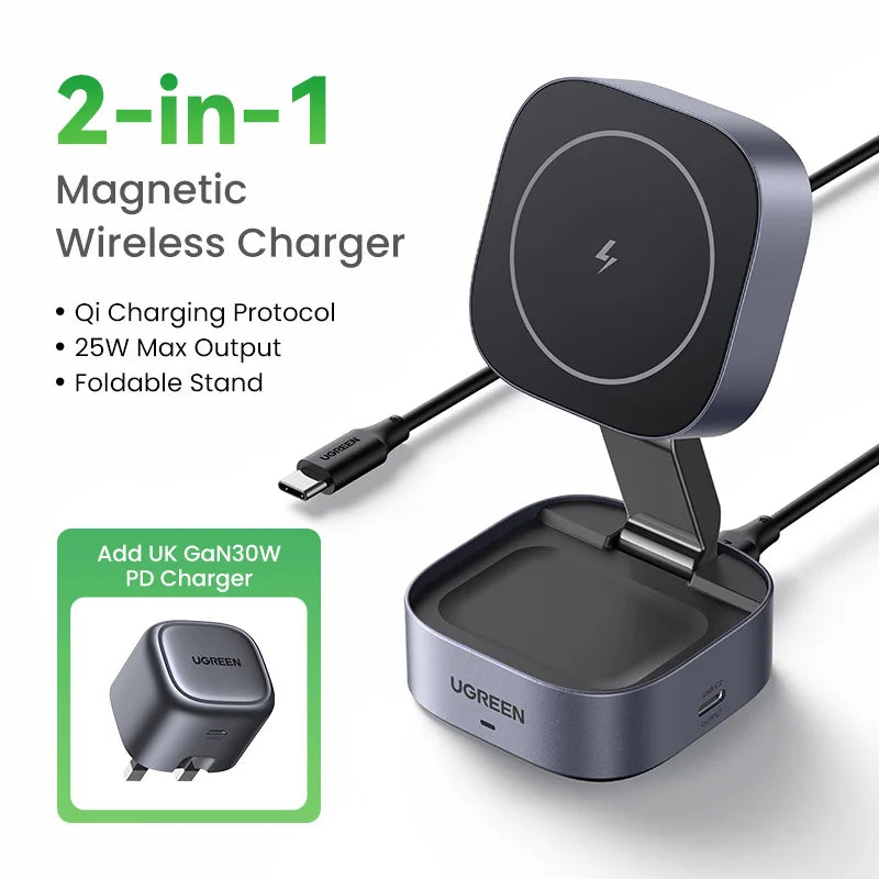 Magnetic Wireless 2-in-1 Charging Stand