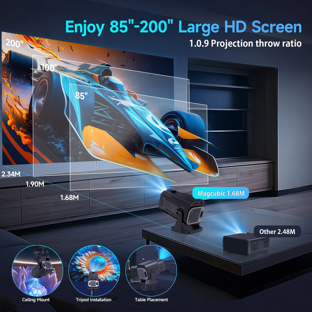 Portable 180° Rotable Projector