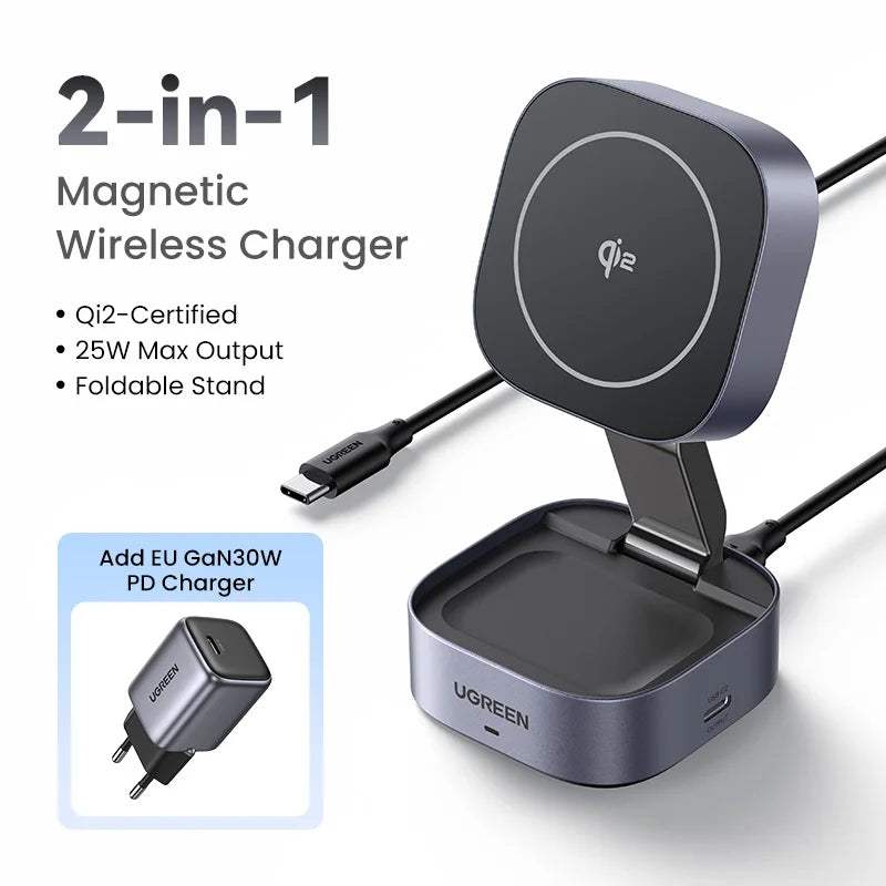 Magnetic Wireless 2-in-1 Charging Stand