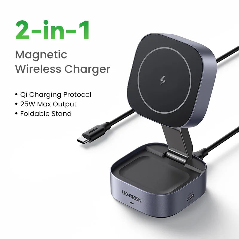 Magnetic Wireless 2-in-1 Charging Stand