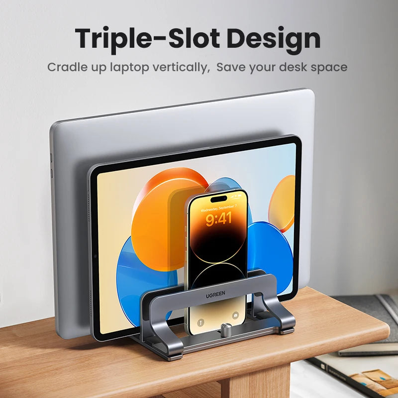 Triple Slots Vertical Laptop/ipad Stand