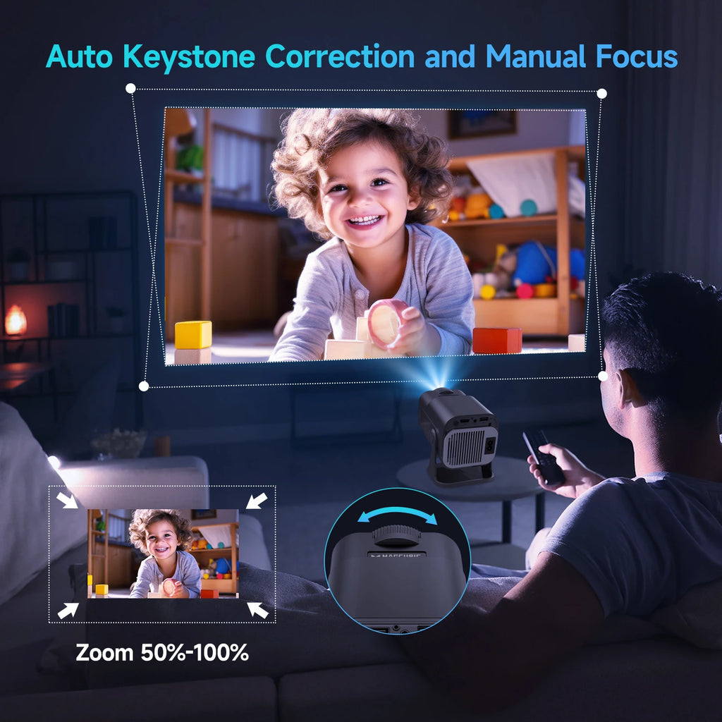 Portable 180° Rotable Projector