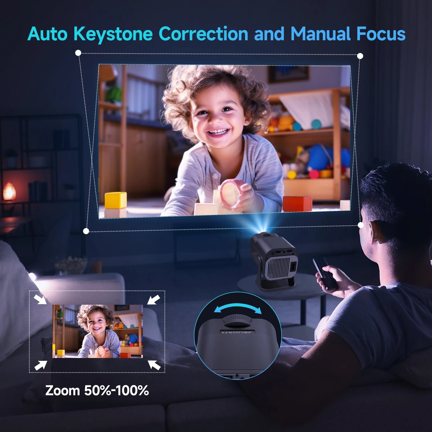 Portable 180° Rotable Projector